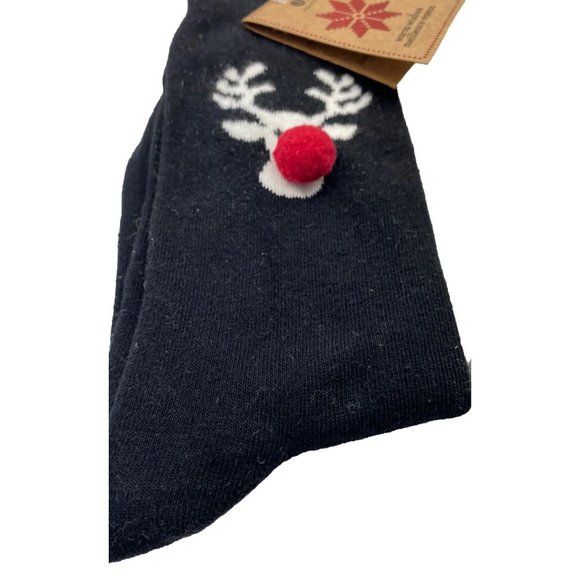 Christmas Snowman Red Nose Reindeer Women’s Festive Christmas Socks 2 Pairs New - Picture 3 of 9